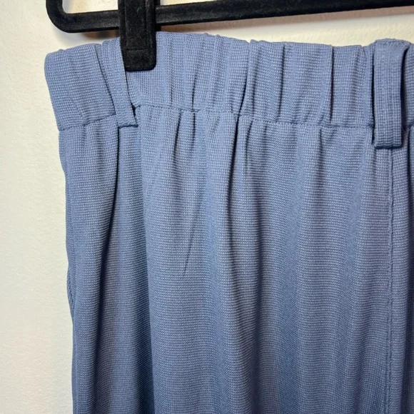 Halara Flex High Waist Pocket Wide Leg Waffle Work Pants Blue Gray NEW XL Petite - Picture 13 of 14